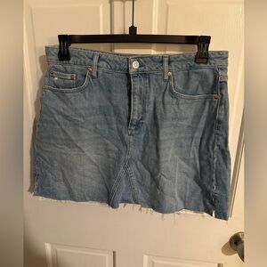 Paige Light Wash Denim Mini Skirt